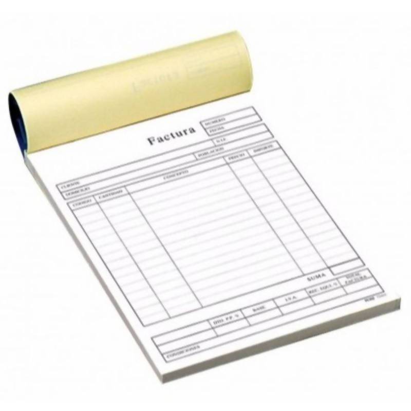 Factura a media carta (5.5x8.5), un color y una copia - VillaCon Online