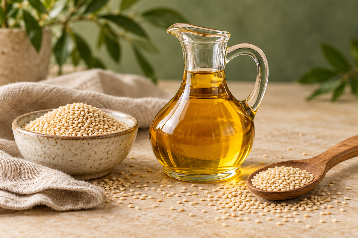 Aceite virgen de ajonjolí: lignanos, beneficios y usos seguros