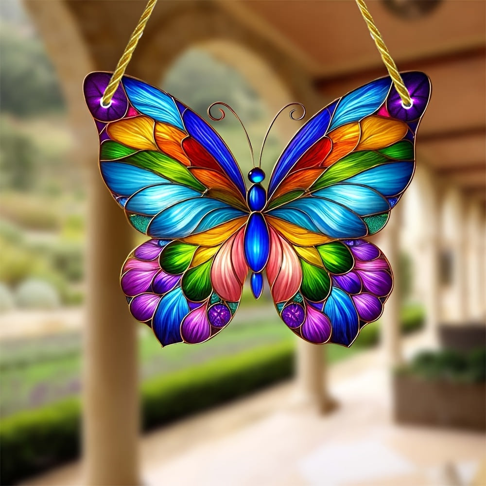Colgante de Mariposa Acrílico Colorido - Decoración Rústica 7.9x6.3 in