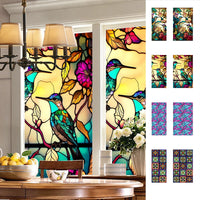 Vitrales Coloridos con Flores y Pájaros para Ventanas y Puertas