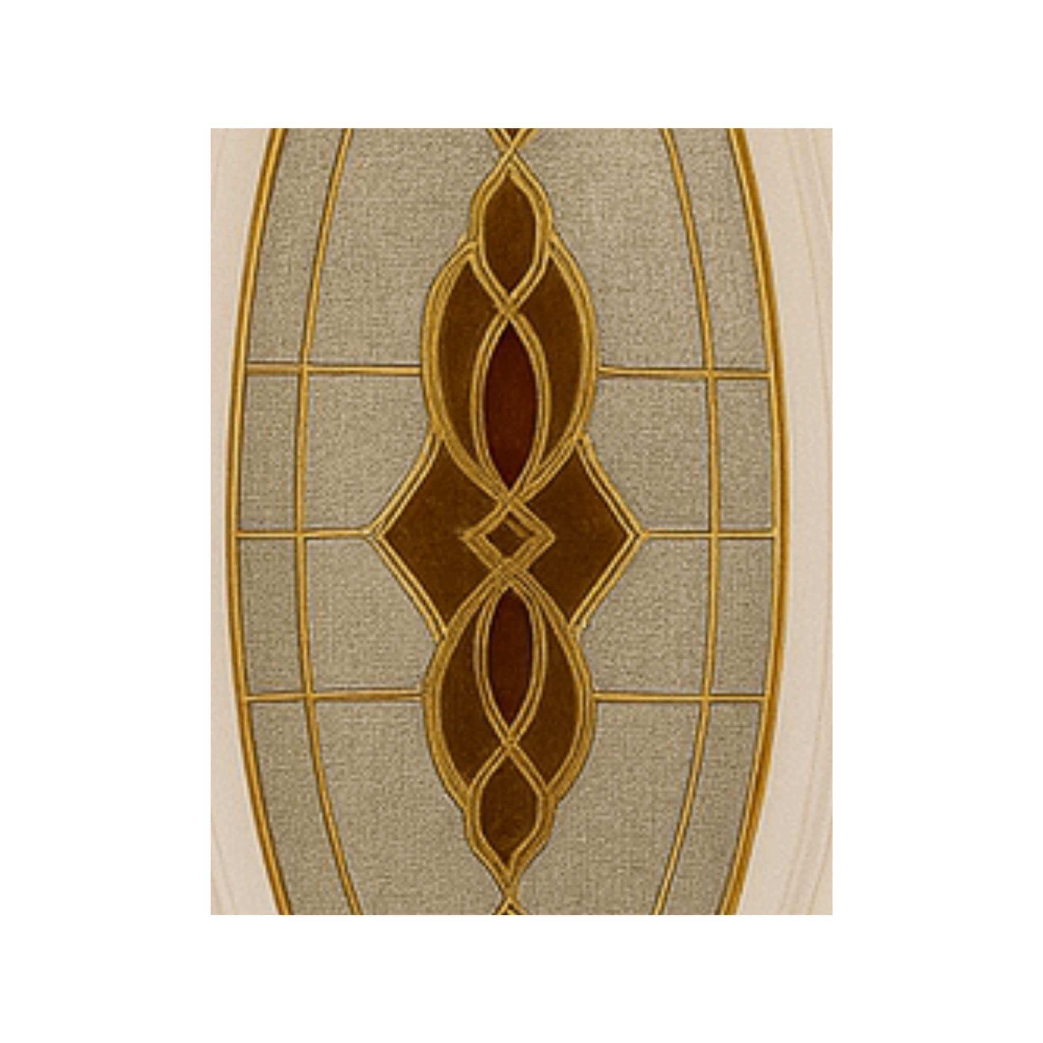 Vitral Ovalado Dorado Geométrico para Puerta | Fabricación de Vitrales ArteFusion Creativa Santo