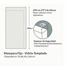 Mampara de Ducha Fija Premium – Vidrio Templado 10mm (Varias Medidas)