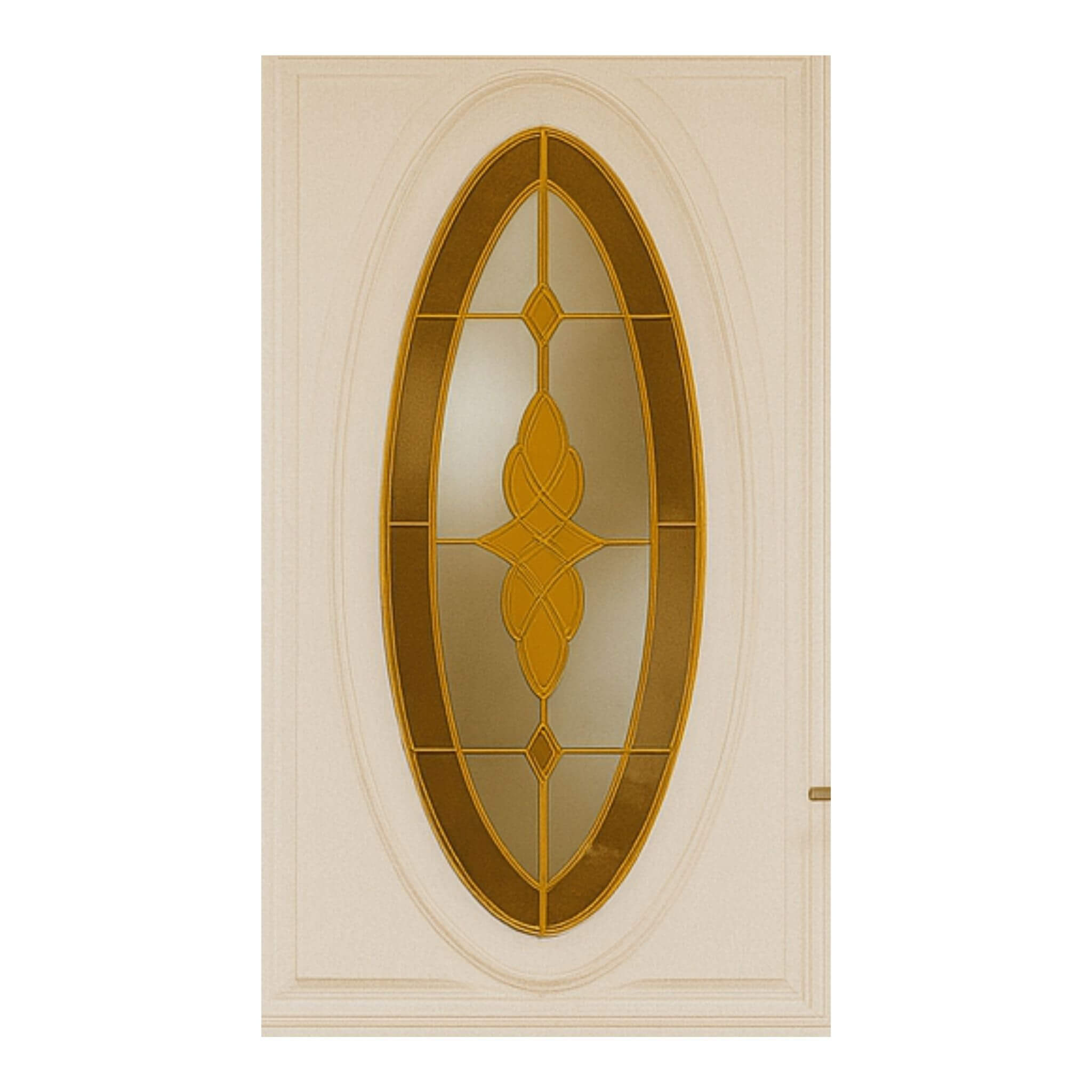 Vitral Ovalado Dorado para Puerta | Tienda de Vitrales ArteFusion Creativa Santo Domingo