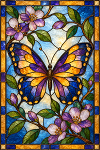 Referencia FLR-010: vitral florales y de naturaleza