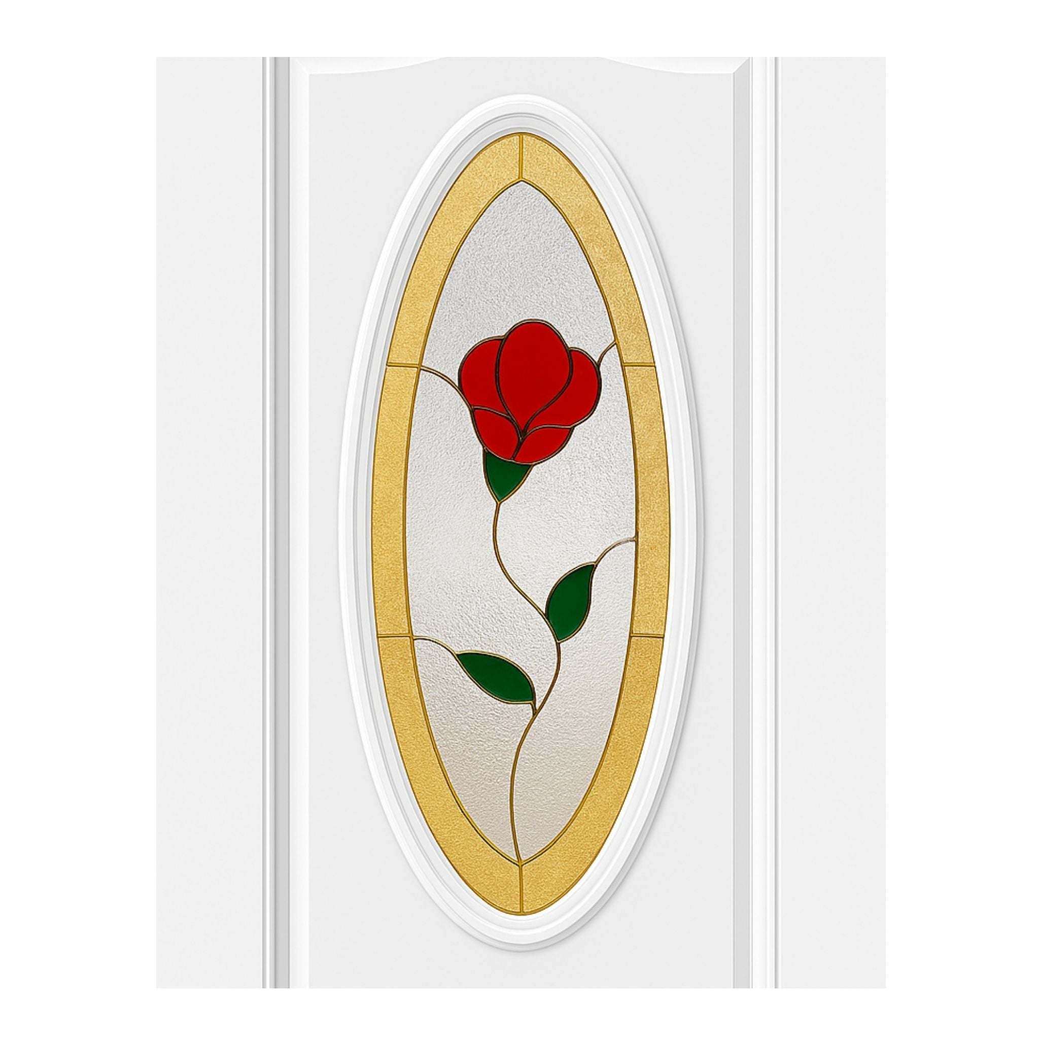 Vitral de Rosa Roja para Puerta | Tienda y Galería de Vitrales ArteFusion Creativa Santo Domingo