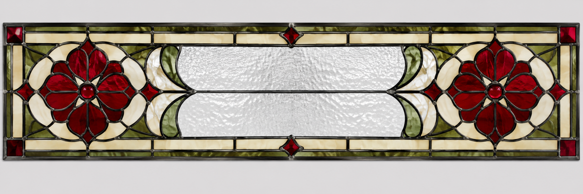 Referencia TRG-005: vitral para tragaluces horizontales sobre puertas