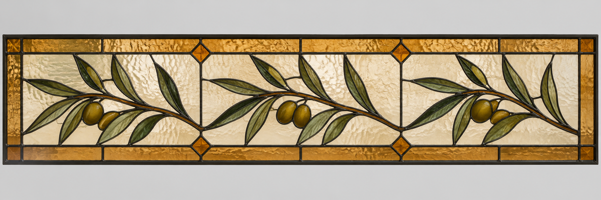 Referencia TRG-006: vitral para tragaluces horizontales sobre puertas