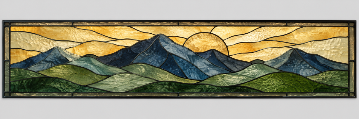 Referencia TRG-009: vitral para tragaluces horizontales sobre puertas