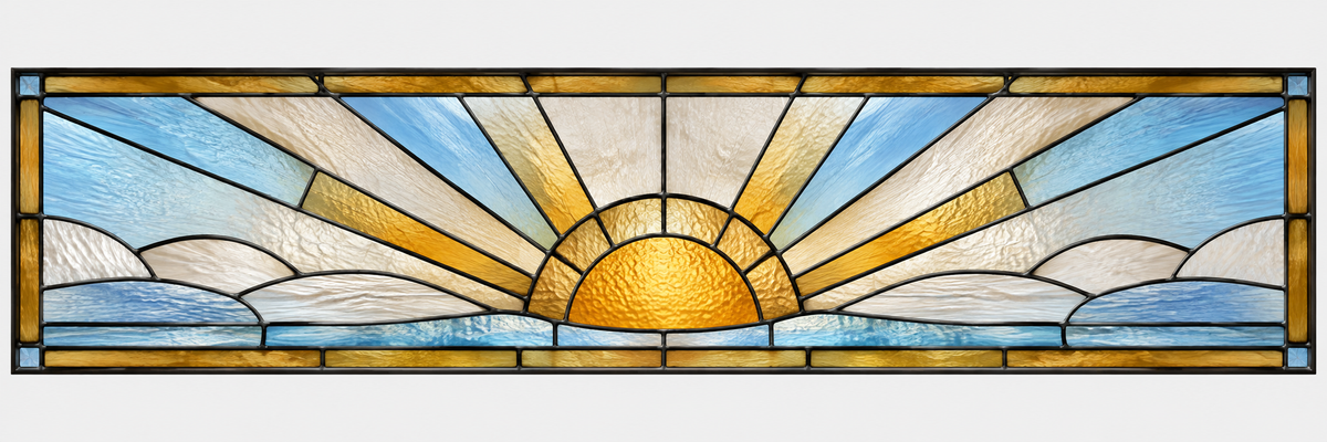 Referencia TRG-010: vitral para tragaluces horizontales sobre puertas