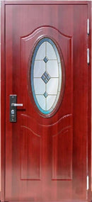 Puertas Polimetálicas con Vitral Ovalado 10 ½  x 26 ⅛  Para Uso Exterior e Interior - VillaCon Online