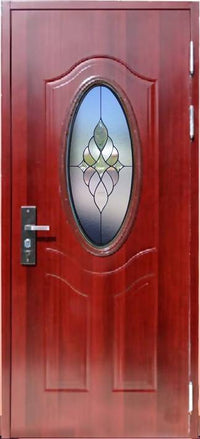 Puertas Polimetálicas con Vitral Ovalado 10 ½  x 26 ⅛  Para Uso Exterior e Interior - VillaCon Online