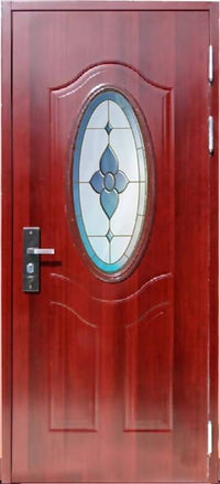 Puertas Polimetálicas con Vitral Ovalado 10 ½  x 26 ⅛  Para Uso Exterior e Interior - VillaCon Online