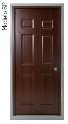 TechnoPuertas | Everdoor Modelo 6P Caoba - VillaCon Online